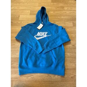 Nike Sportswear Club Fleece Hoodie Mens Large Tall Blue Futura Logo BV2973-403